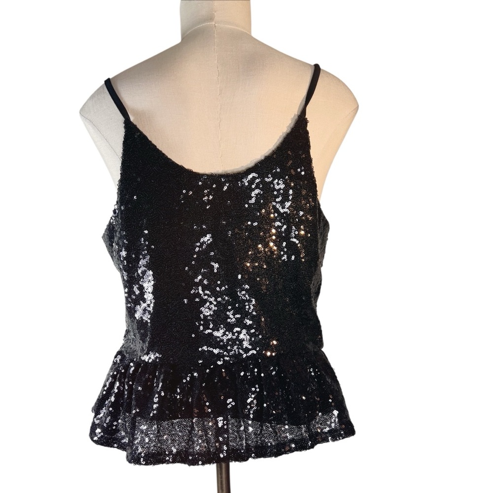 No Boundaries Sequin Peplum Top Size‎ L Witchy Whimsigoth Fairy Grunge Holiday - Picture 3 of 7